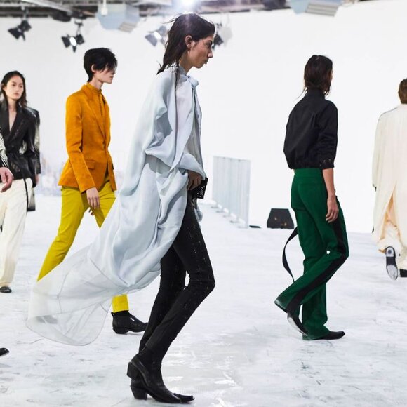 HAIDER ACKERMANN • SS2019 Laser Cut Black Leather Leggings FR 38 US 6-8 M IT 42 - Picture 2 of 12